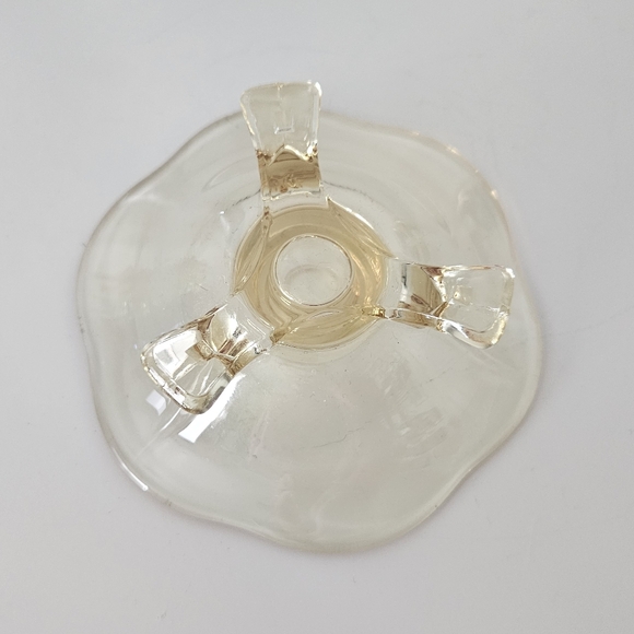 Fostoria Fairfax Style Yellow Topaz Candle Holder - Picture 5 of 6